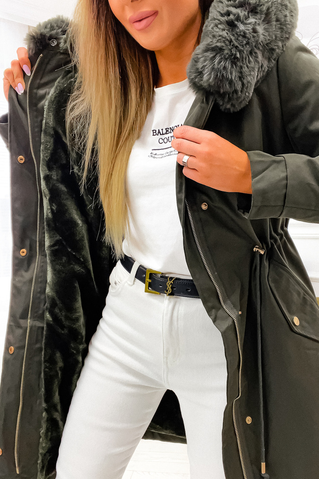 KURTKA PARKA NA MISIU- ZIELONA