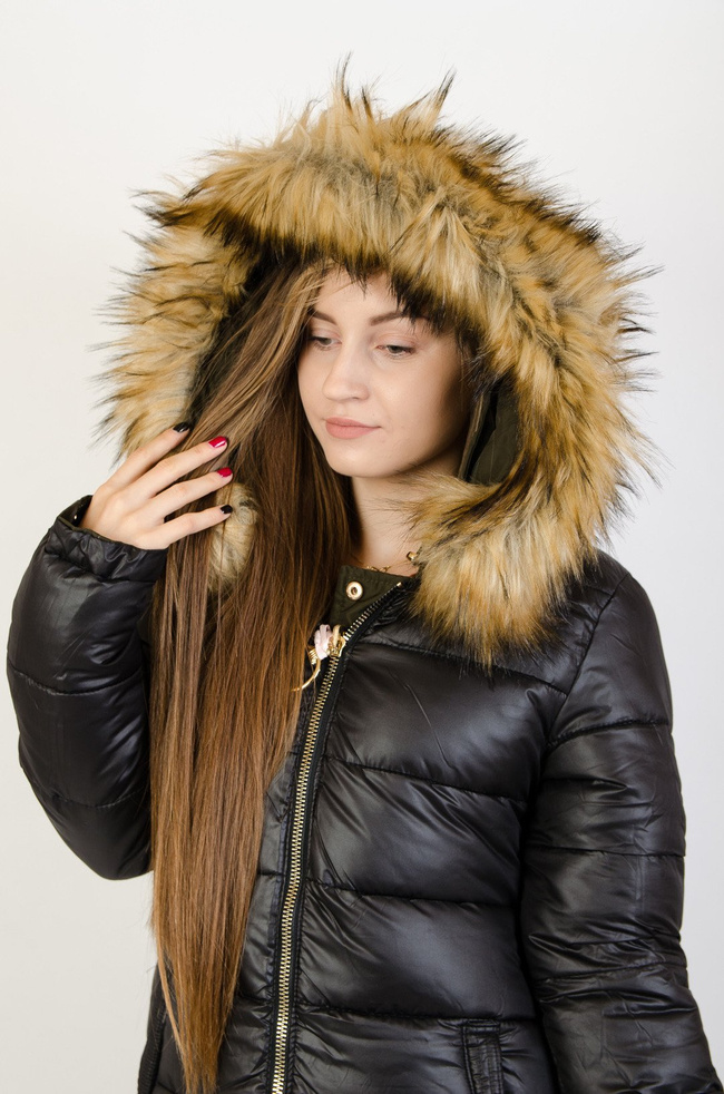 Zielono-czarna dwustronna kurtka 