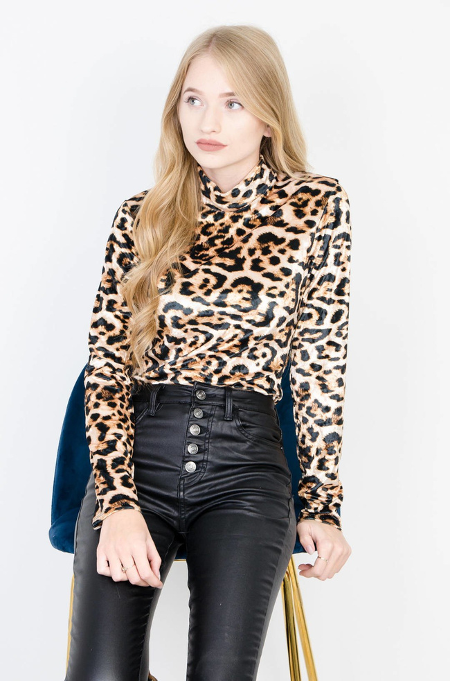 ZŁOTE WELUROWE BODY W PANTERKĘ