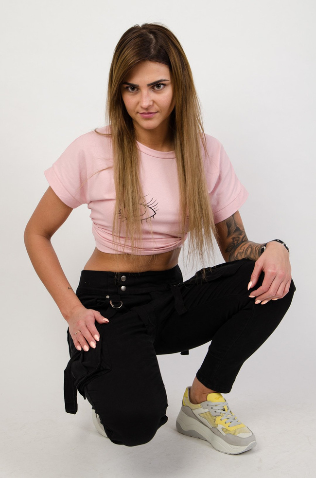 Czarne spodnie joggery z szelkami