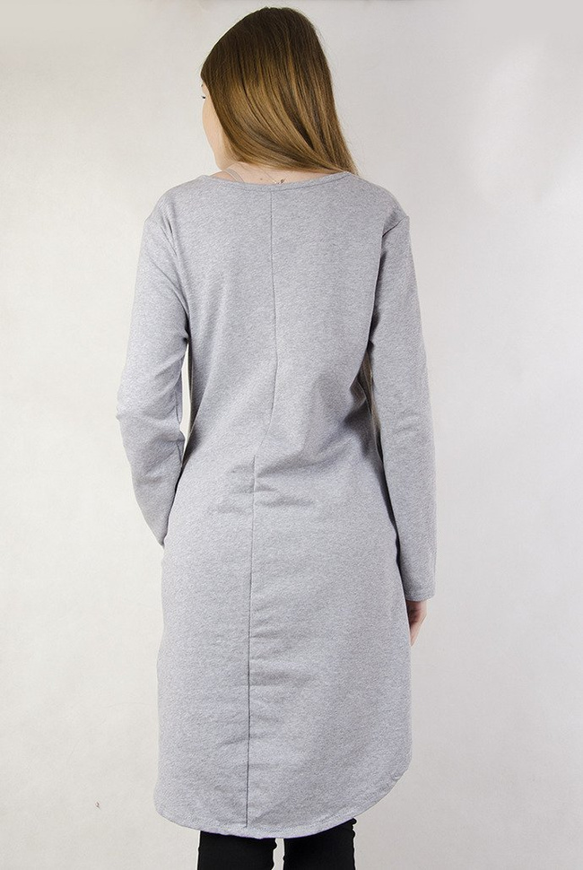 Jasno-szara asymetryczna tunika