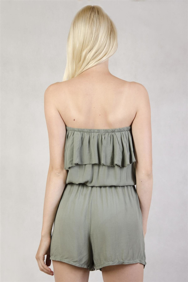 Kombinezon zielony z falbanką