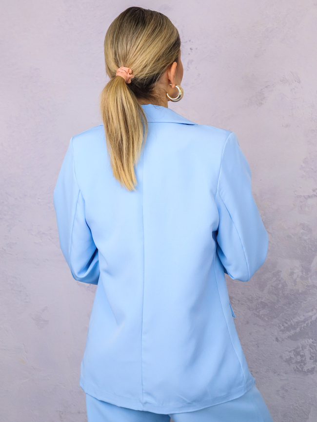 KOMPLET ELEGANCKI MARYNARKA+ SPODNIE- NIEBIESKI