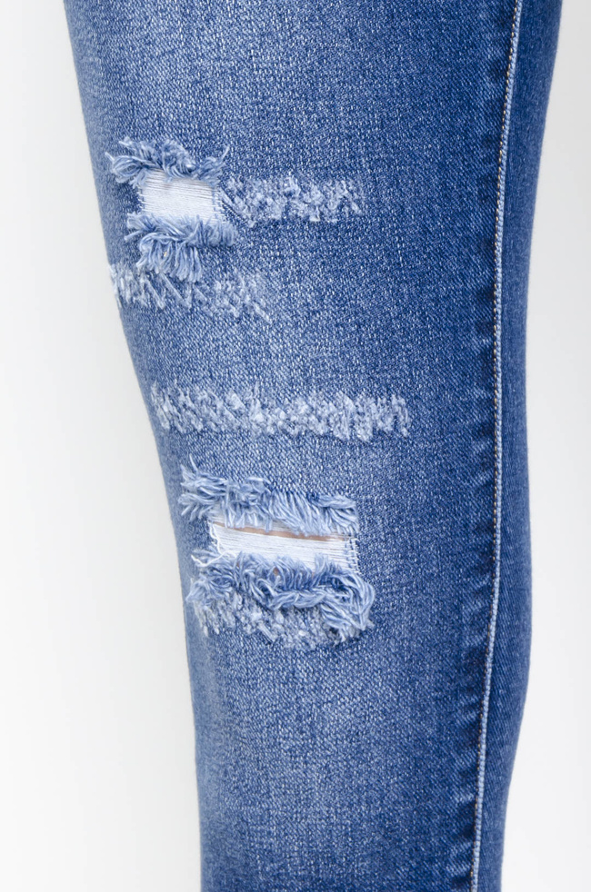 SPODNIE JEANSOWE Z PRZETARCIAMI- PUSH UP