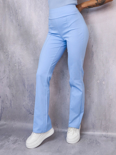 SPODNIE DZWONY FLARE Z PRZESZYCIEM- NIEBIESKIE