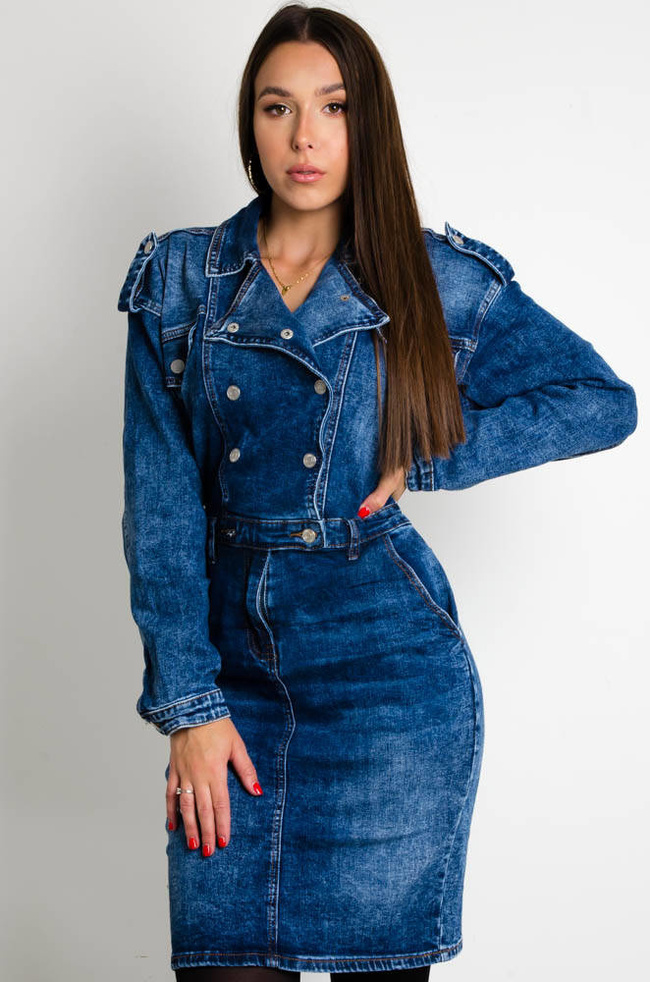 JEANSOWA SUKIENKA Z DŁUGIM RĘKAWEM