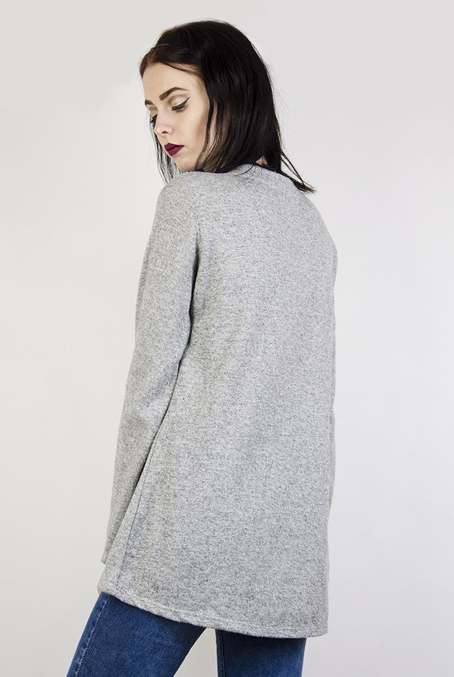 Szara bluzka z wiązaniem z przodu