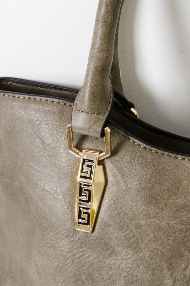 TORBA SHOPPER Z IMITACJI SKÓRY- KHAKI