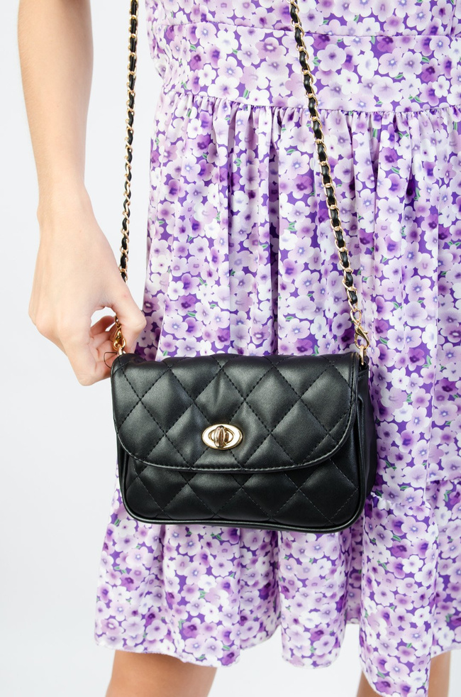 MAŁA PIKOWANA TOREBKA NA ŁAŃCUSZKU  / NERKA + PASEK