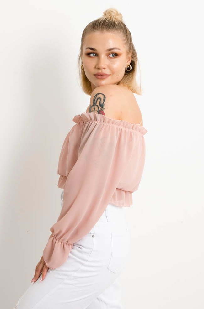  HISZPANKA CROP TOP -PUDROWY RÓŻ