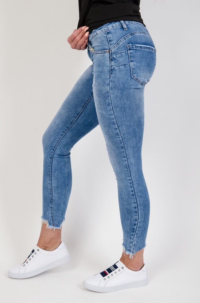 Jasne spodnie jeansowe push up