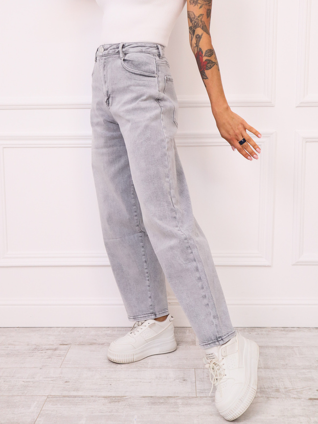 SPODNIE JEANSOWE BALLOON Z PRZETARCIAMI