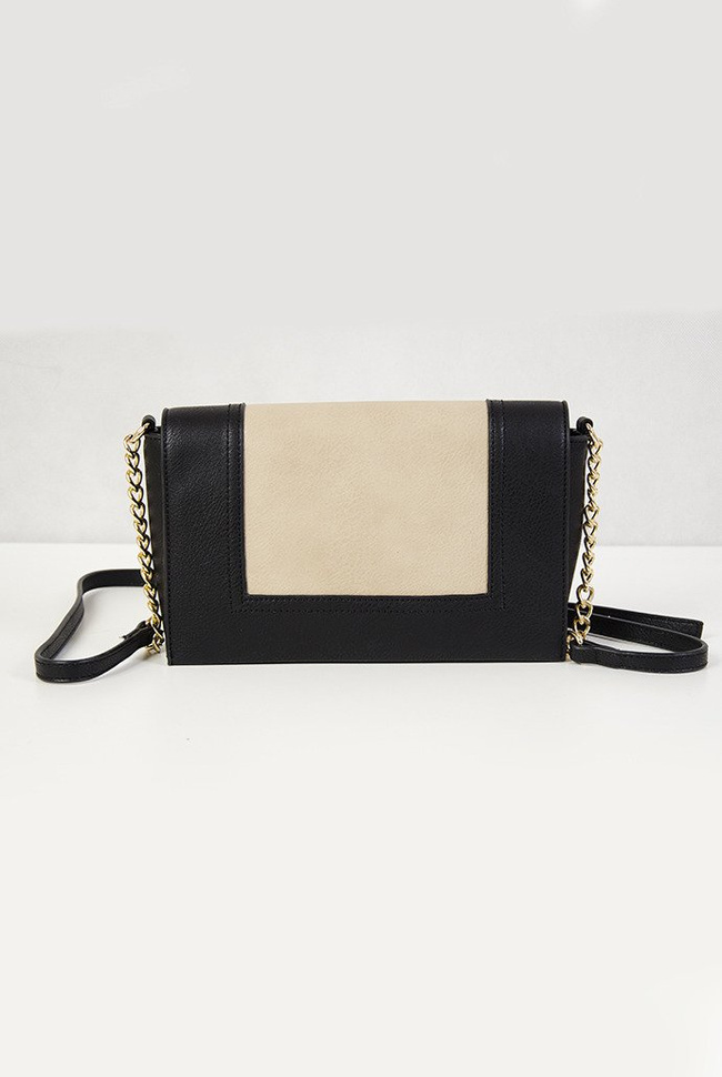 Mała torebka czarno beżowa