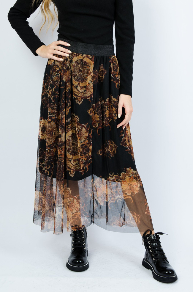 Spódnica tiulowa w złote wzory 