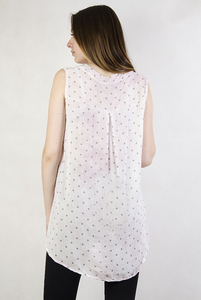 Różowa koszula w gwiazdki