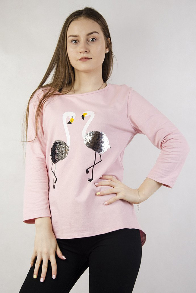 Różowa bluzka z flamingami
