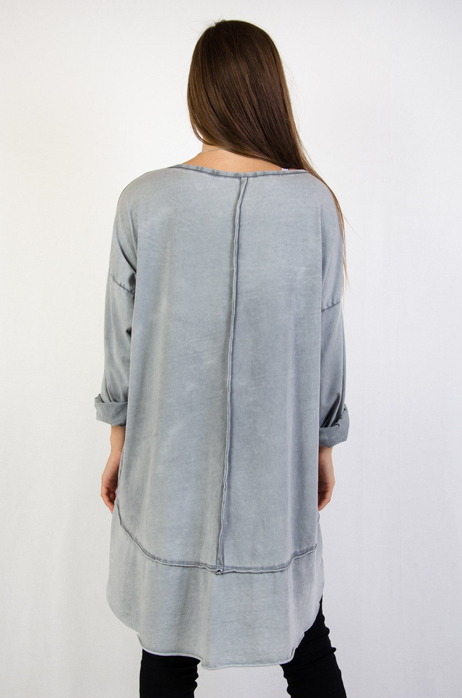 Szara tunika z przedłużanym tyłem
