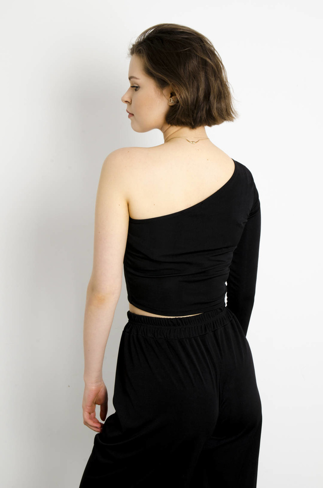 KOMPLET SPODNIE+ TOP - CZARNY