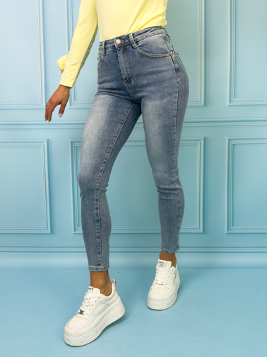 SPODNIE JEANSOWE SKINNY PUSH UP- NIEBIESKIE
