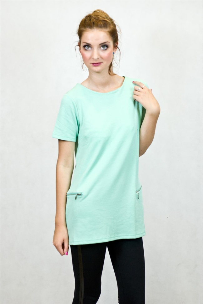 Zielona sukienka z zamkami na bokach