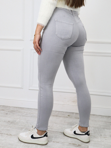 (DUŻE ROZMIARY M-XXXXL) SZARE spodnie z wysokim stanem