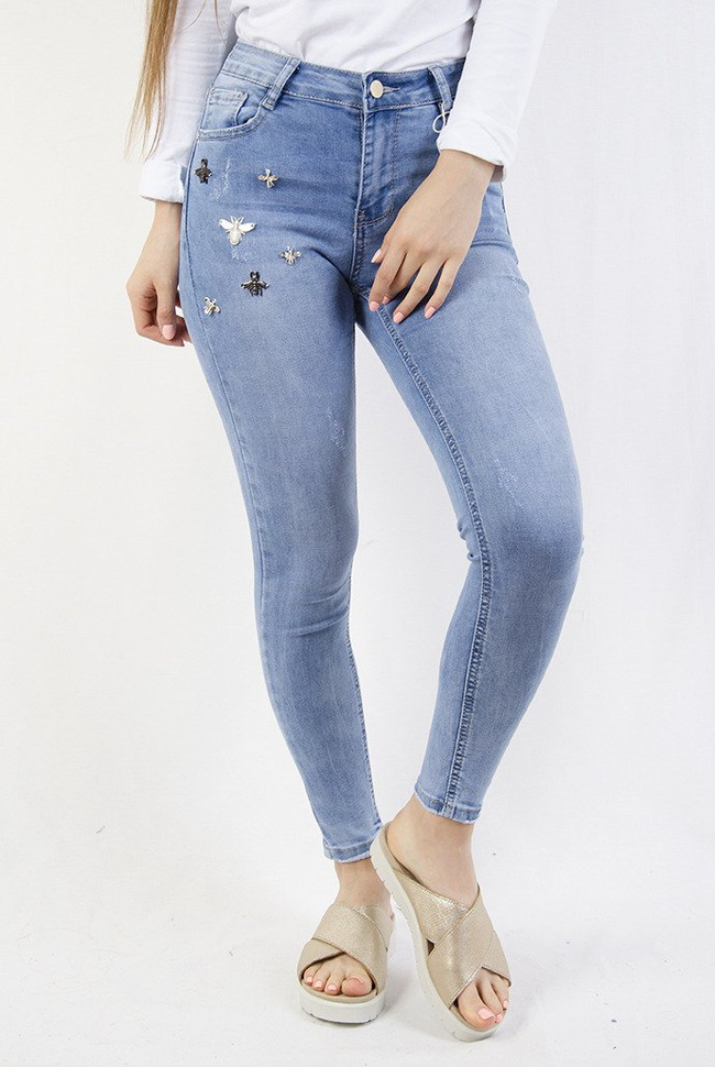 Spodnie jeansowe z aplikacją