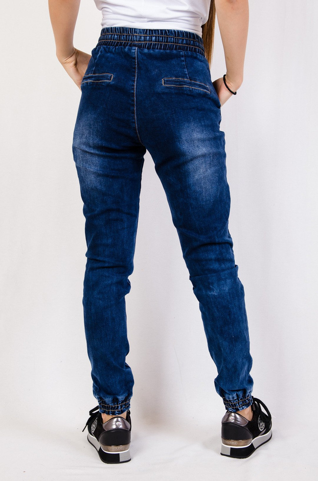Spodnie jeansowe ze ściągaczami