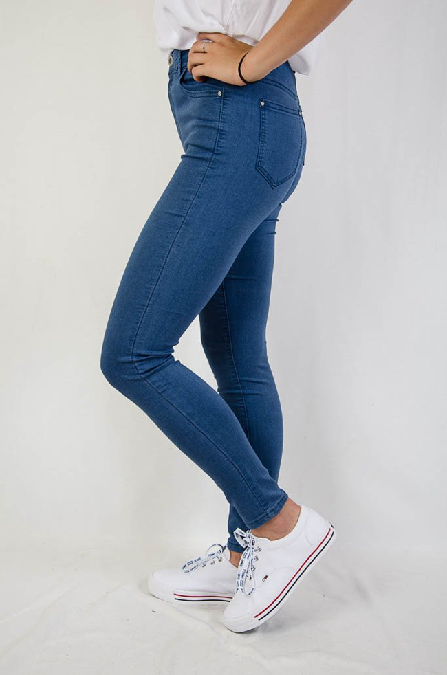 (DUŻE ROZMIARY) Niebieskie spodnie rurki jeansowe