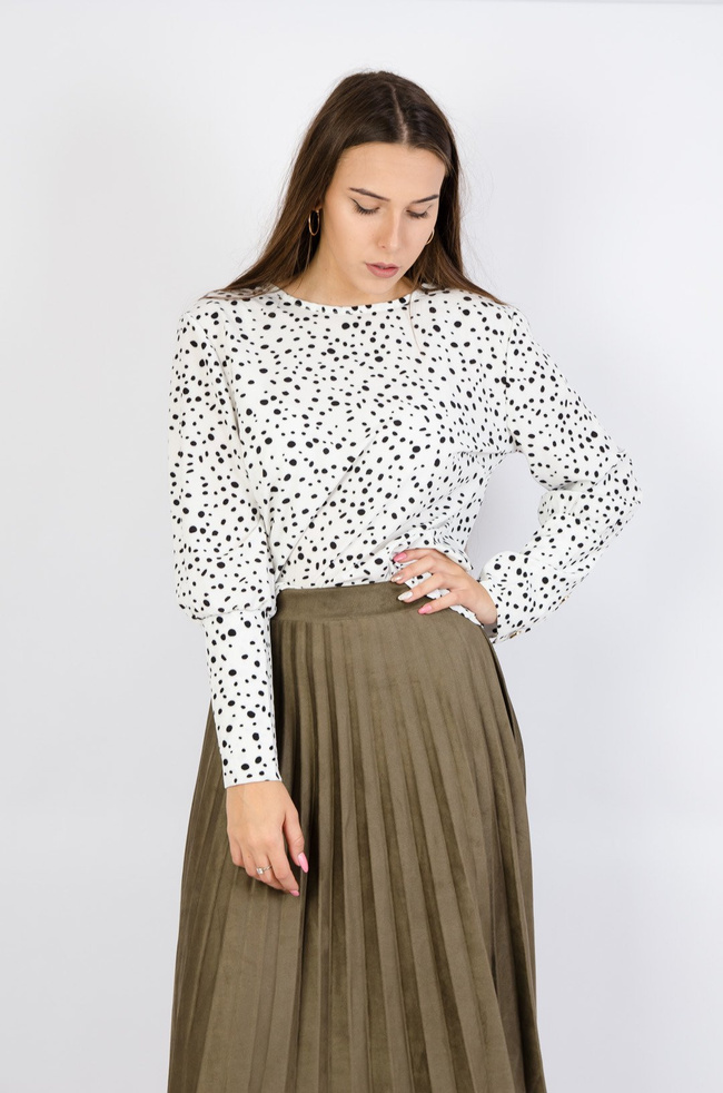 Biała bluzka w kropki