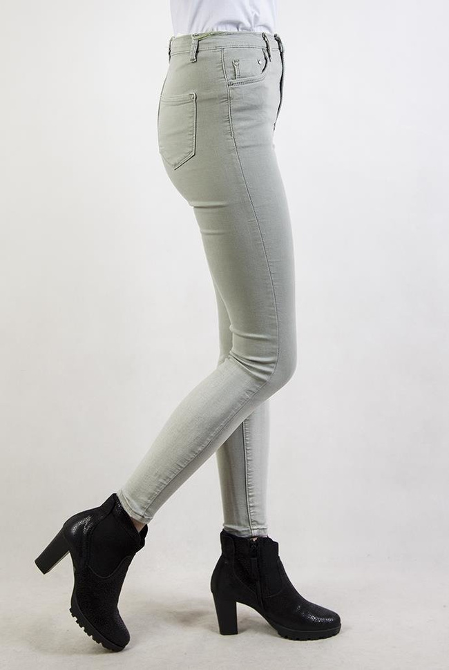 Jasnoszare spodnie skinny jeans, cieniowane