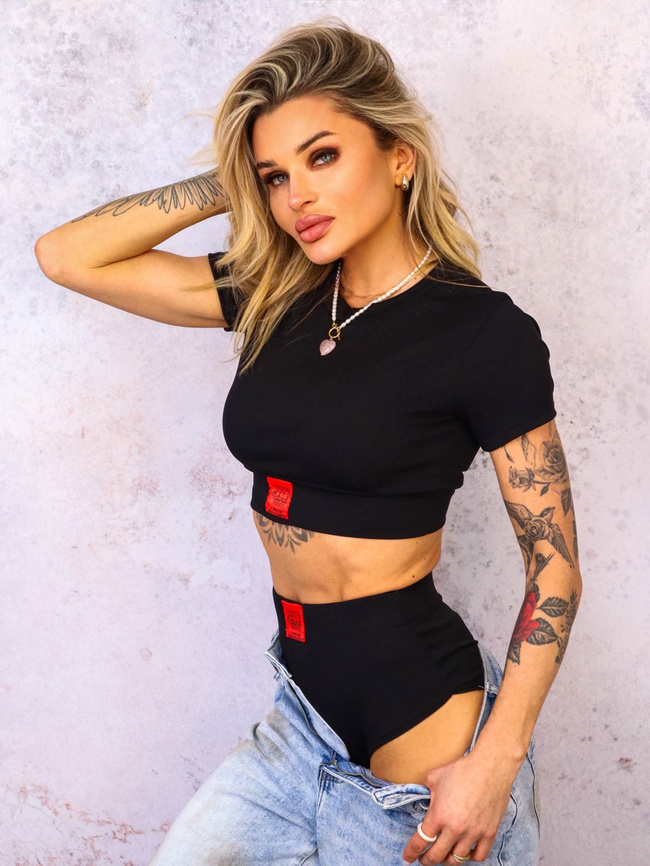 KOMPLET BIELIŹNIANY TOP+ FIGI- CZARNY