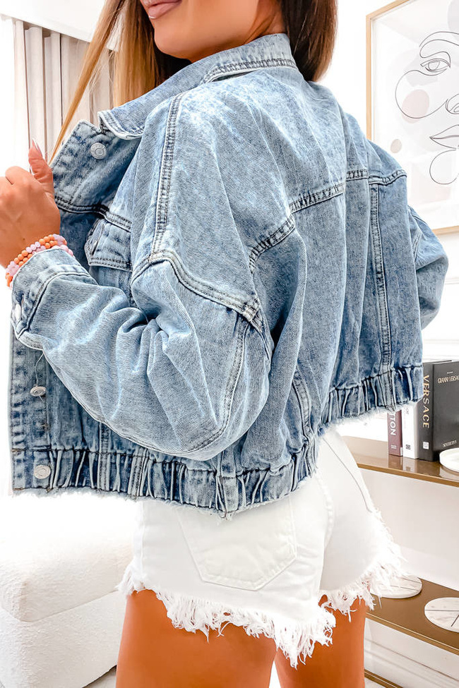 KURTKA JEANSOWA Z GUMĄ