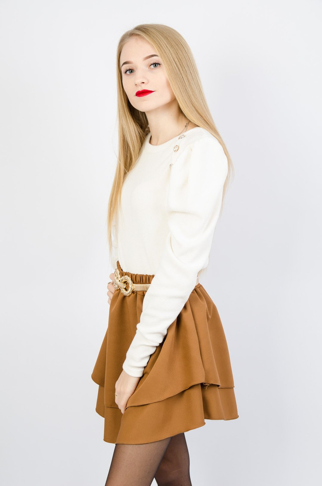 BIAŁA BLUZKA Z BUFIASTYMI RĘKAWAMI