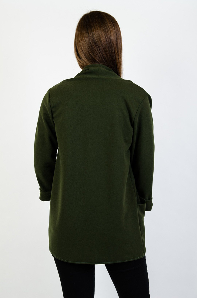 Zielona narzuta-marynarka z zakładką