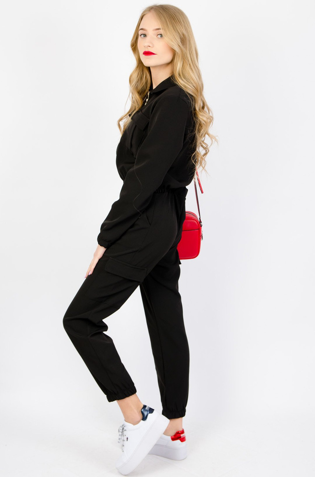 CZARNY SPORTOWY KOMPLET BOJÓWKI+BLUZA