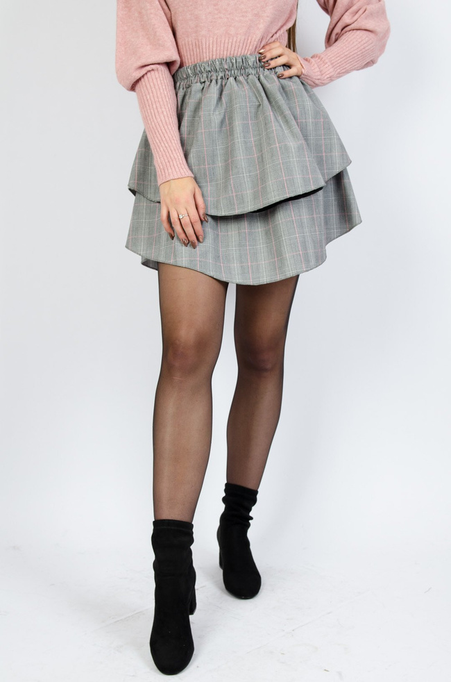 ROZKLOSZOWANA SPÓDNICA W KRATĘ