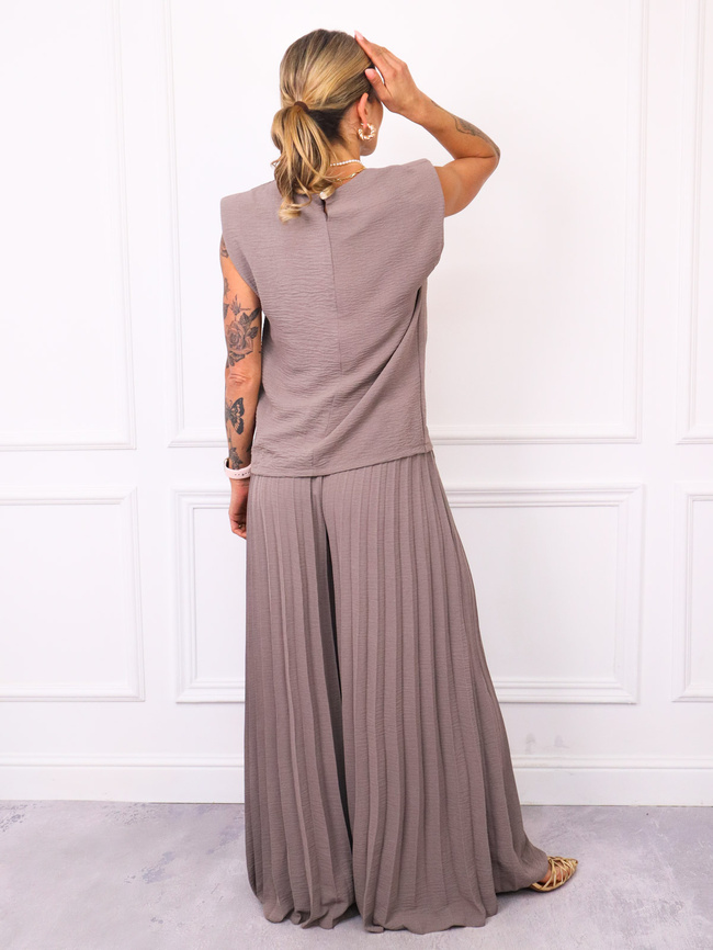 KOMPLET BLUZKA+ SZEROKIE PLISOWANE SPODNIE- FANGO