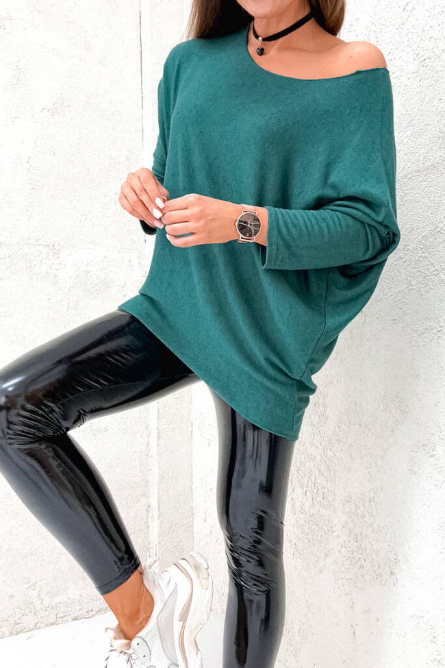 ASYMETRYCZNA BLUZKA OVERSIZE - ZIELONA