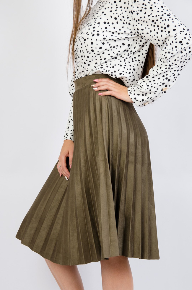 Spódnica zamszowa z plisowaniem 