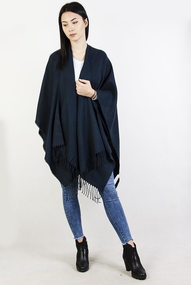 Narzuta typu ponczo, szmaragdowa