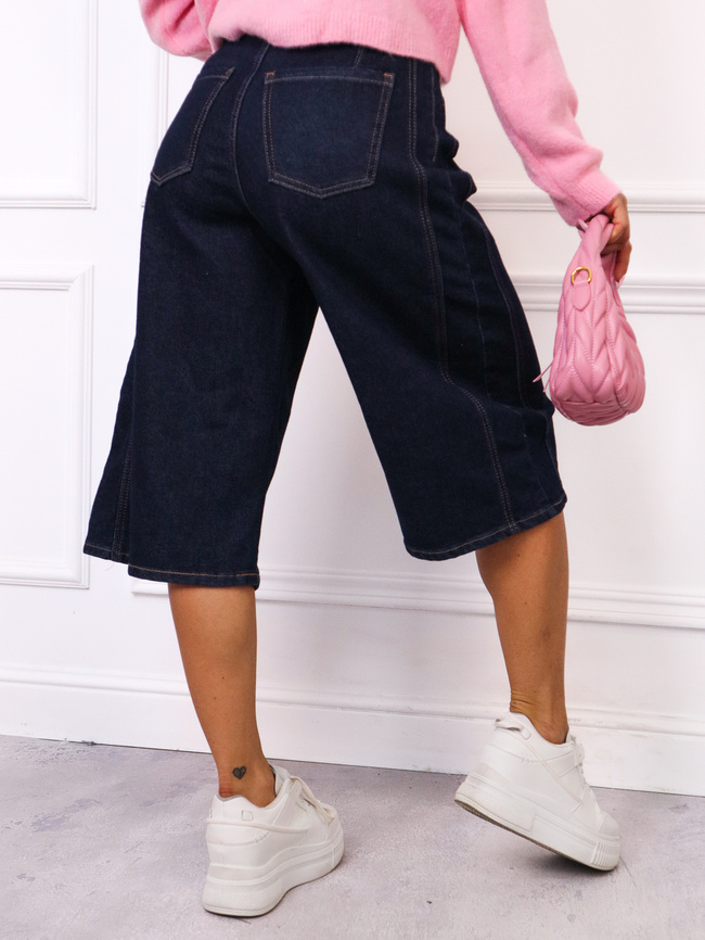 SZORTY JEANSOWE BERMUDY BAGGY- GRANATOWE