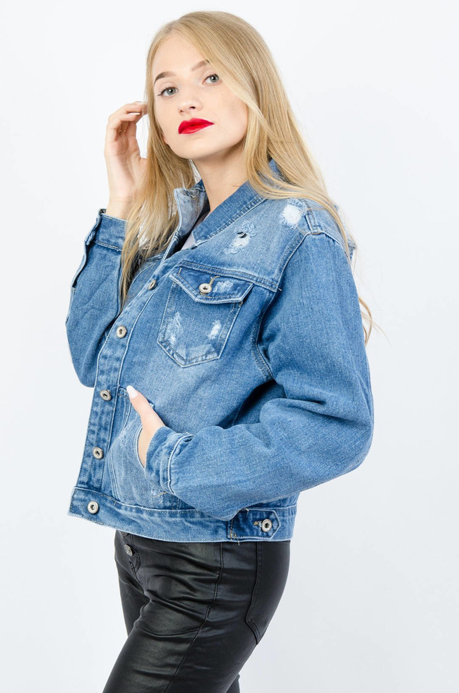 KRÓTKA KURTKA JEANSOWA