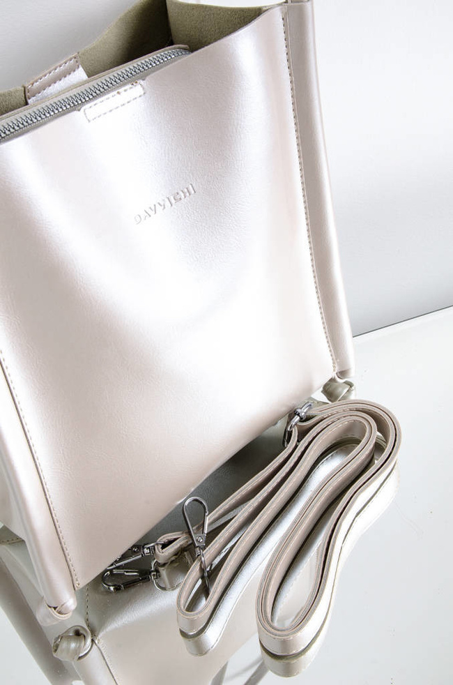 TOREBKA MINI SHOPPERKA- PERŁOWA