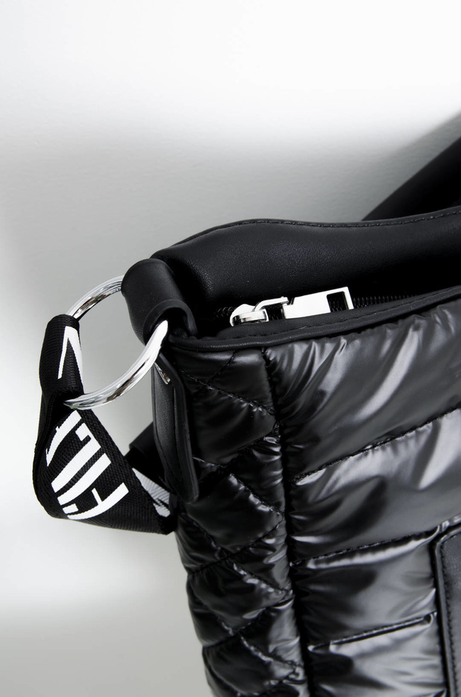 TORBA MATERIAŁOWA PIKOWANA CZARNA- SHOPPER