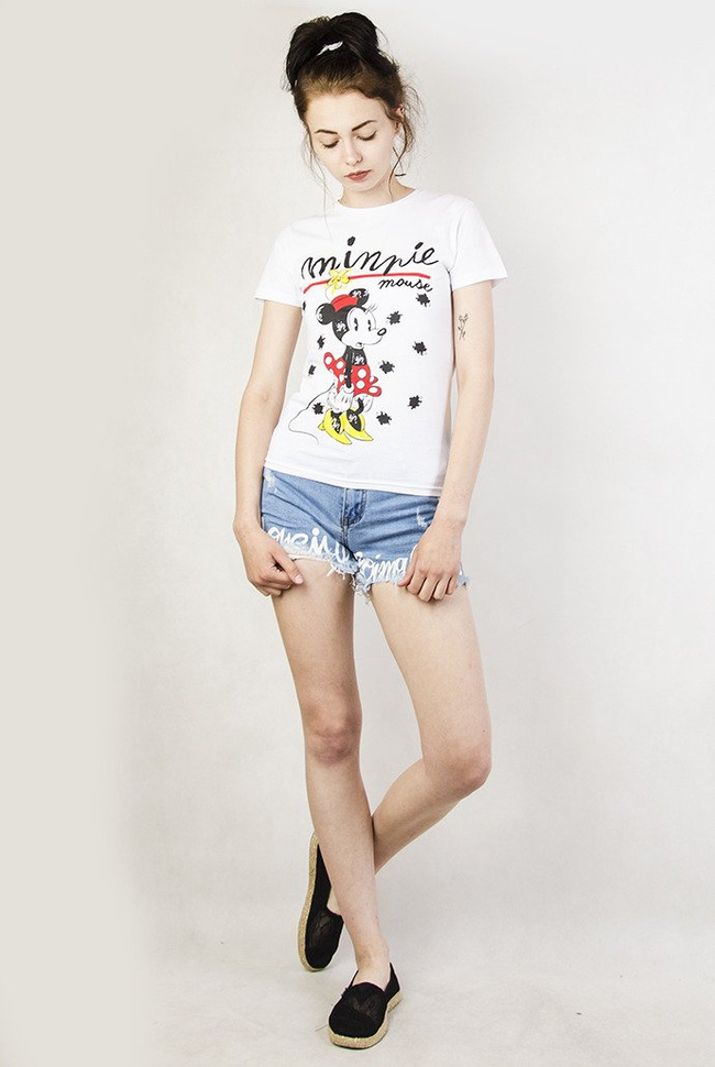 Biała bluzka Minnie Mouse
