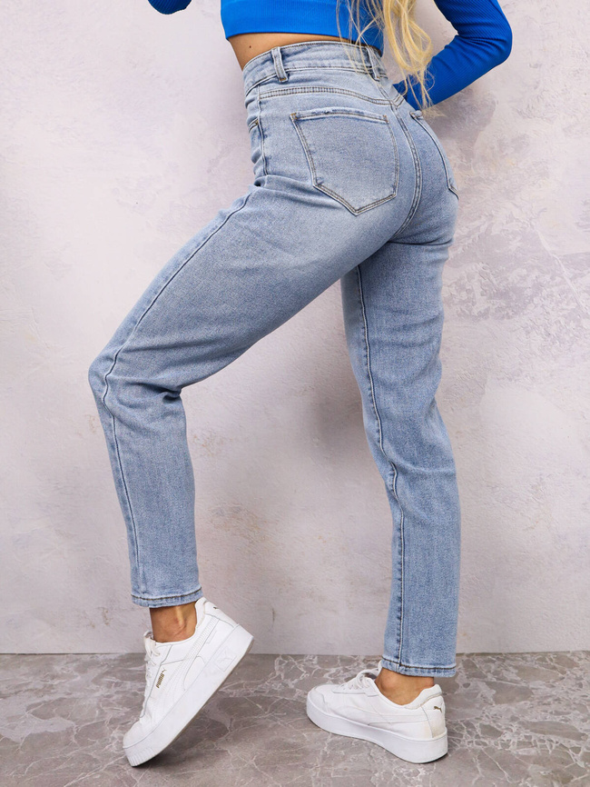 SPODNIE JEANSOWE- MOM STRETCH- GRANATOWE