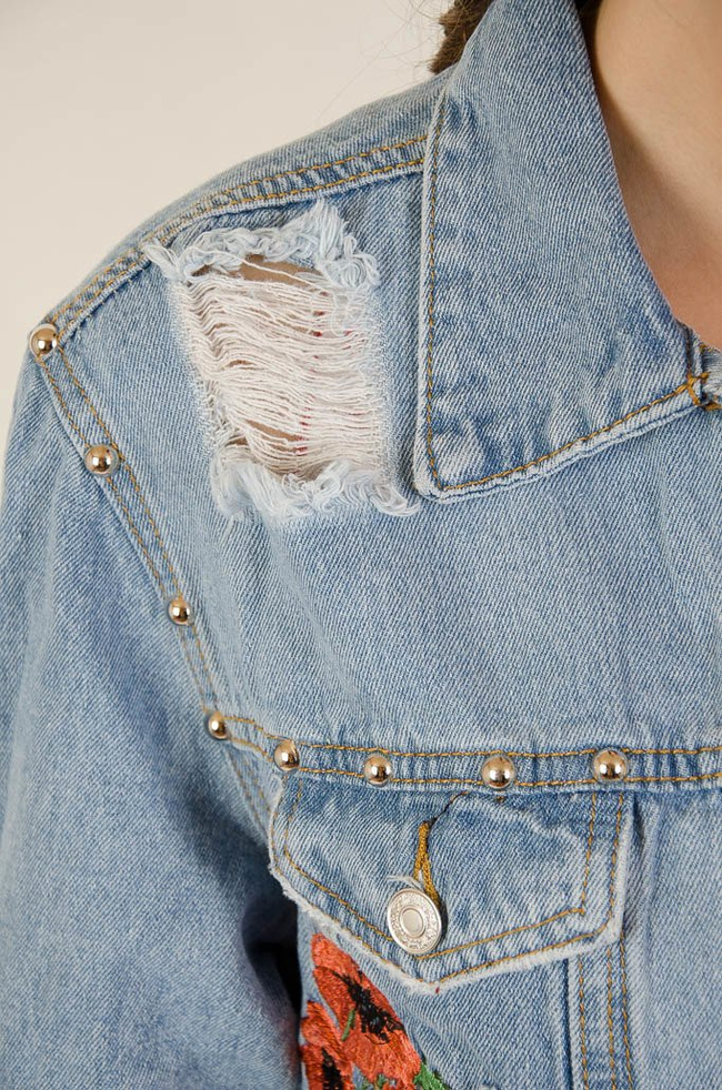 KURTKA JEANSOWA Z MAKAMI