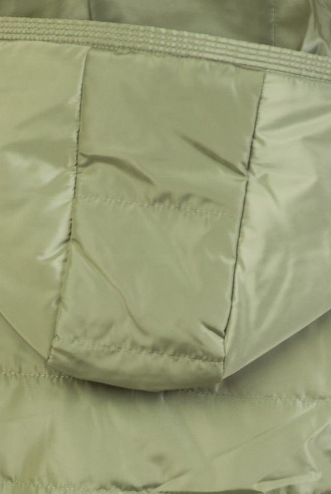 Asymetryczna zielona kurtka z kapturem ze ściągaczami