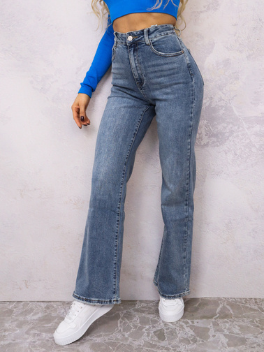 SPODNIE JEANSOWE Z SZEROKIMI NOGAWKAMI