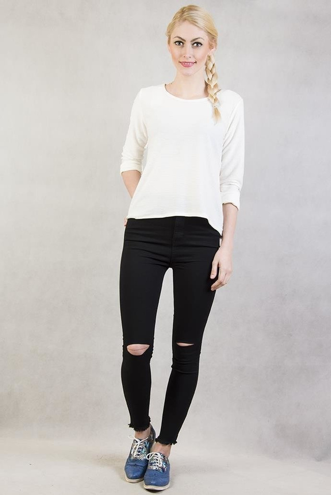 Biała asymetryczna bluzka